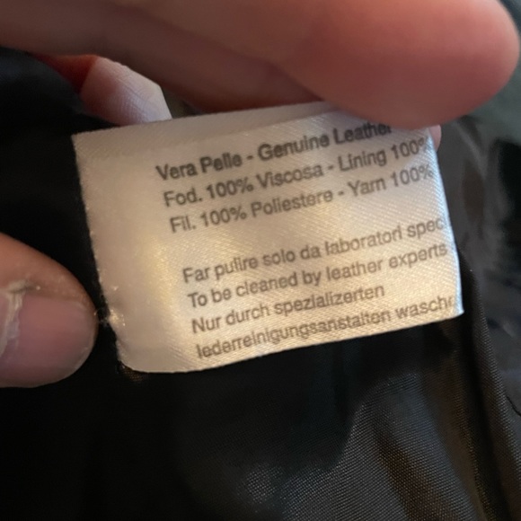 Anna Piazza Pitti Firenze Black Leather 4 Button Coat Jacket Sz 48 Made In Italy - Picture 7 of 9